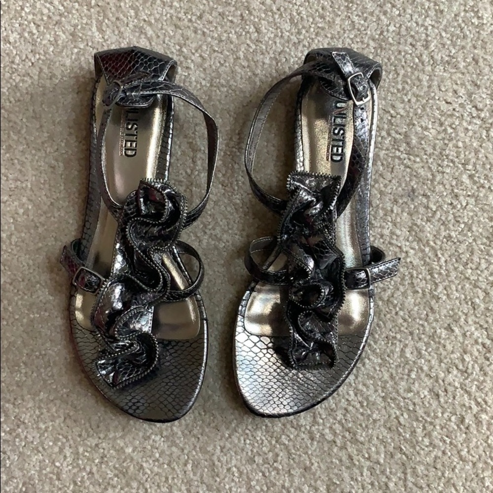 Dark silver sandals size 10